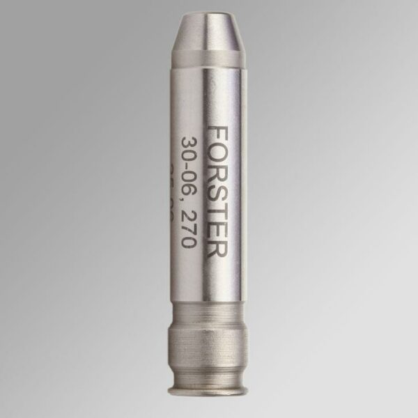 Forster precision rifle gauge, silver, with markings.