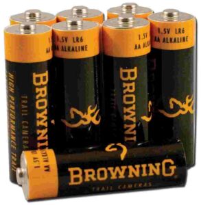 Browning AA batteries arranged in a group