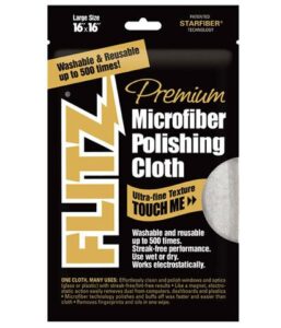 Flitz microfiber polishing cloth packaging.