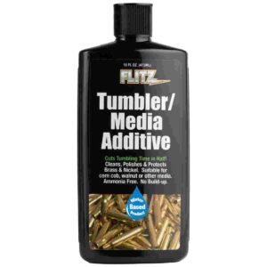 Flitz tumbler media additive for cleaning brass.