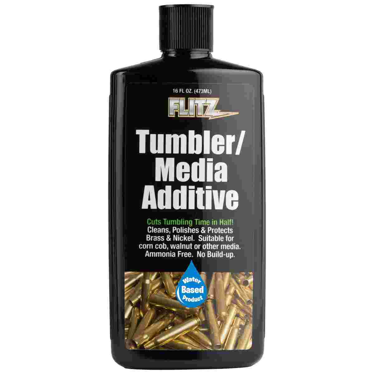 Flitz tumbler media additive for cleaning brass.