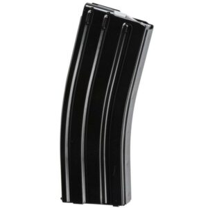 Black firearm magazine for ammunition storage