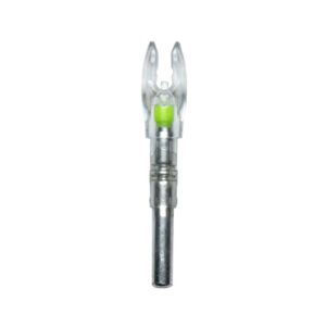 Transparent arrow nock with LED light.