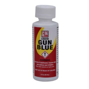 G96 Liquid Gun Blue bottle with warning label.