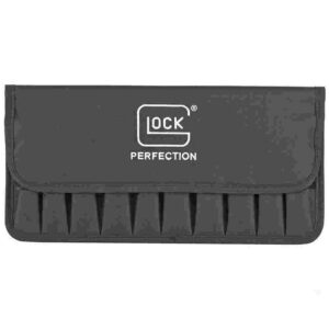 Black gun magazine pouch with logo