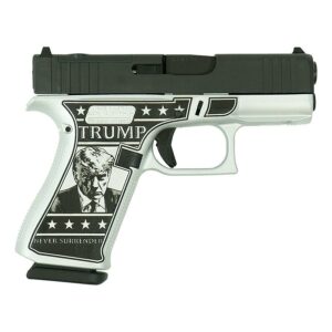 Pistol with detailed custom artwork design.