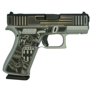 Custom handgun with patriotic engravings
