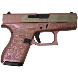 Decorative handgun with floral engravings