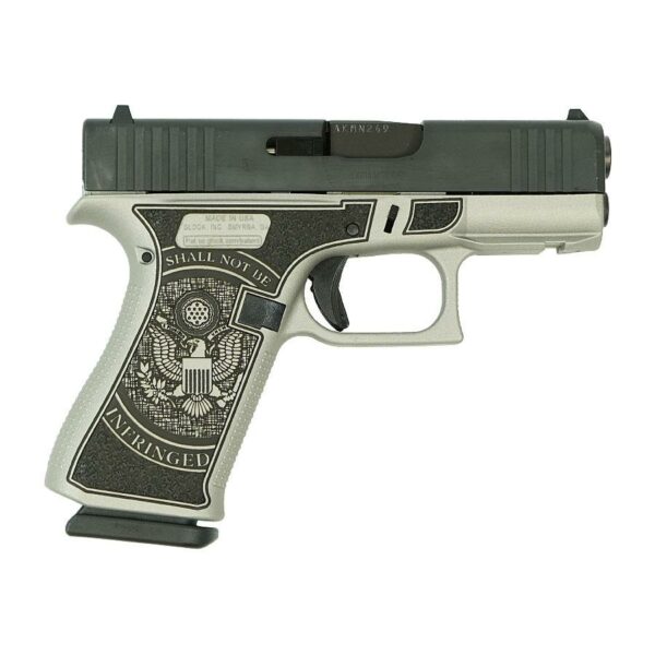 Decorative handgun with engraved eagle design
