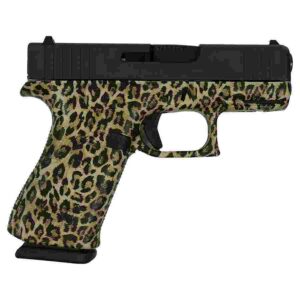 Leopard print handgun side view