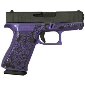 Purple handgun with floral designs