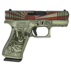 Decorative pistol with intricate design and patterns.