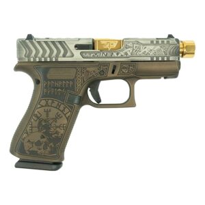 Decorative handgun with Nordic engravings.