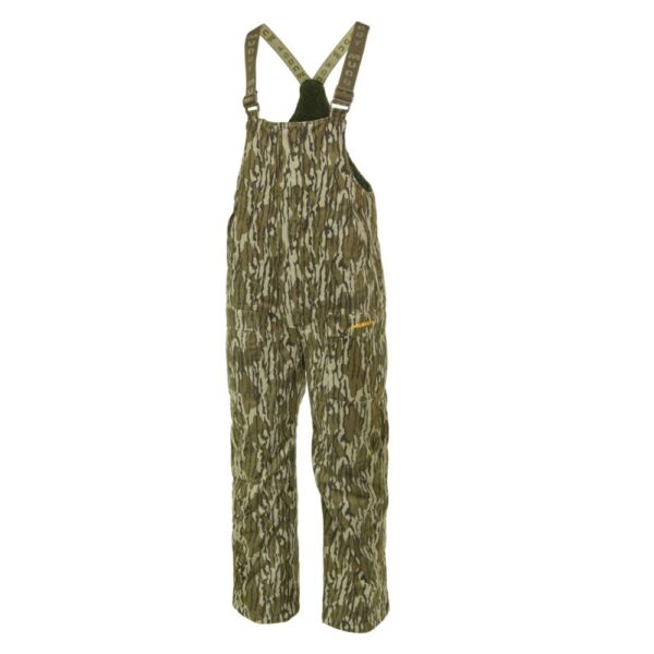Camouflage bib overalls with suspenders