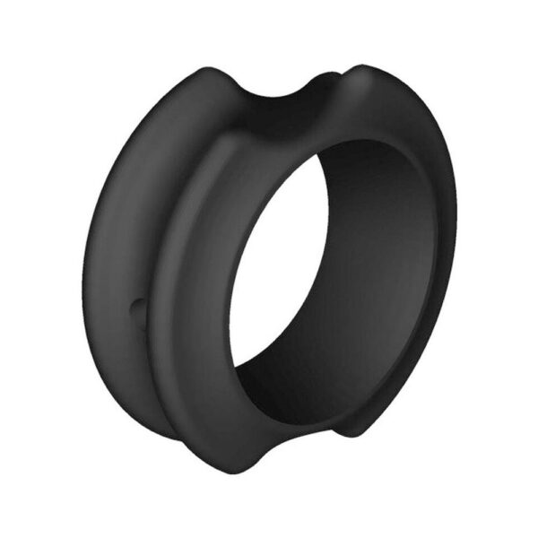 Black silicone ring with textured edges