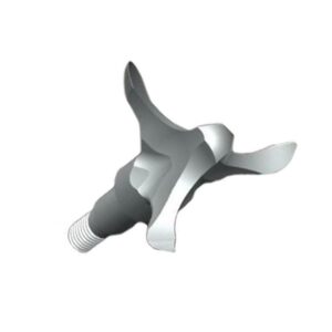Propeller with three curved blades for simulation