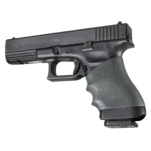 Black semi-automatic handgun, Glock 17 model.