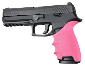Pistol with pink ergonomic grip