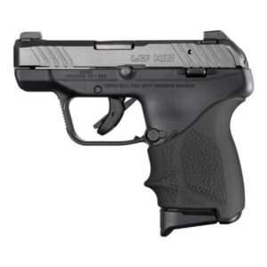 Compact black handgun side view