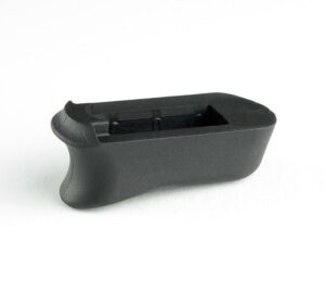 Black pistol grip attachment on white background