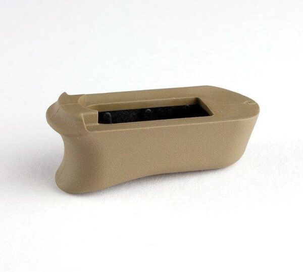 Tan plastic grip extension for firearms