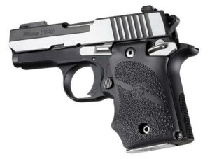 Compact semi-automatic pistol with textured grip
