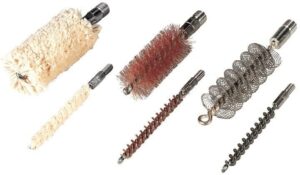 Various pipe cleaning brushes isolated on white background.