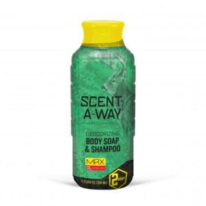Scent-A-Way deodorizing body soap and shampoo bottle.
