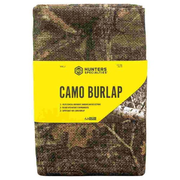 Camo burlap for hunters, conceals movement and reflections.