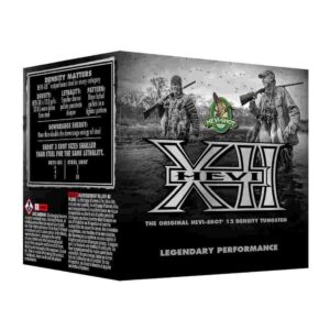 Hevi-Shot 12 density tungsten ammo box with hunters.