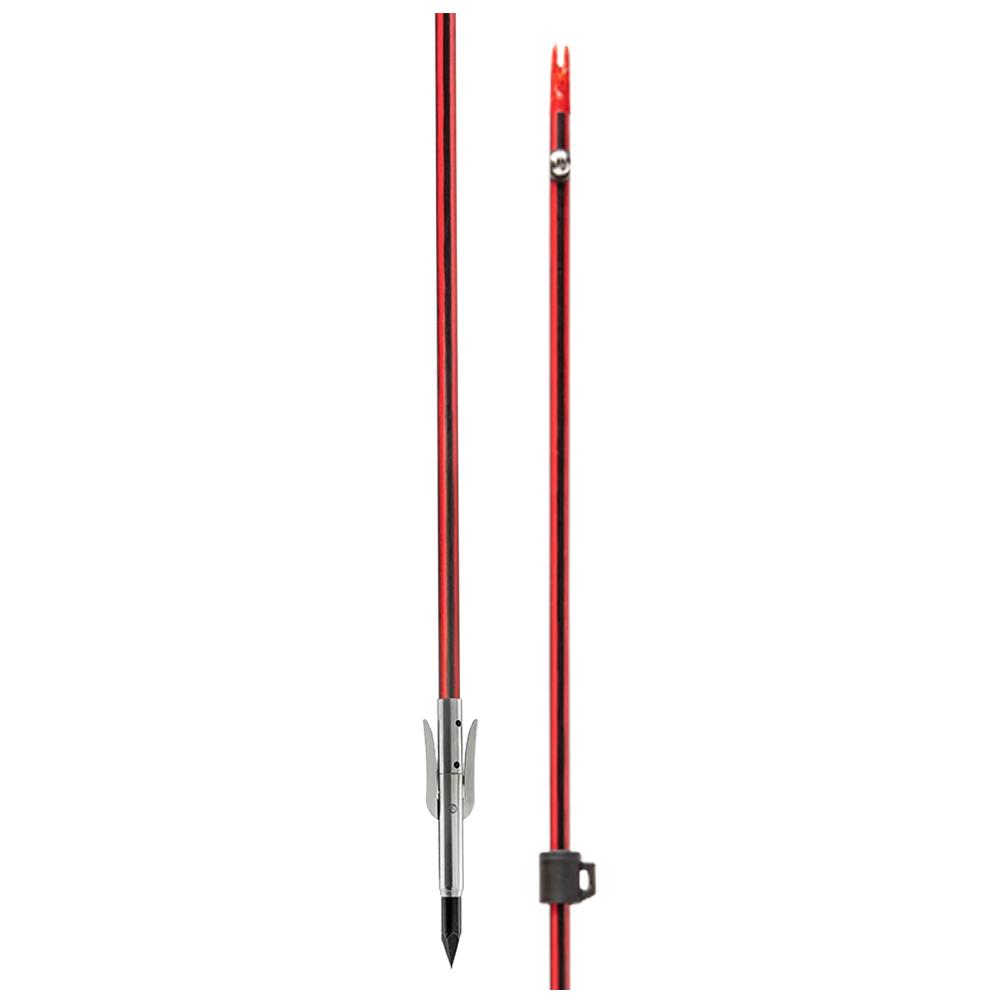 Red and black spearfishing shaft with tip