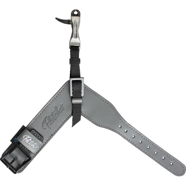 Gray archery wrist release with adjustable strap