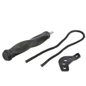 Black bow accessory kit with stabilizer and string.