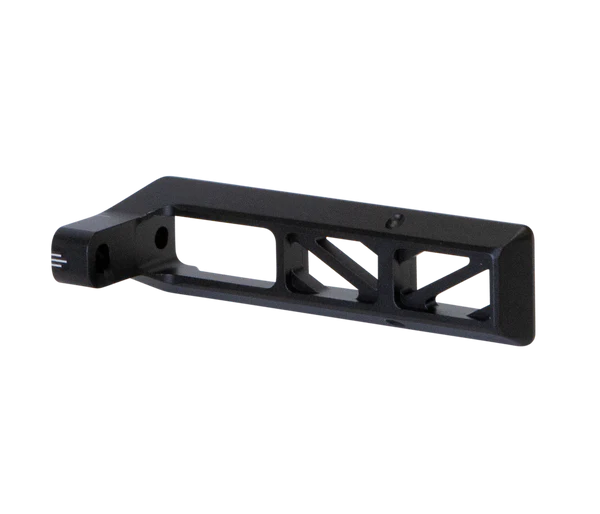 Black angled metal bracket, industrial design