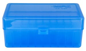 Blue plastic storage box with lid