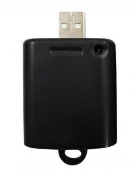 Black USB device with plug