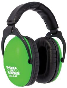 Green noise-canceling headphones with black padding