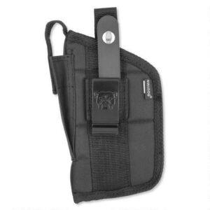 Black nylon gun holster with belt clip