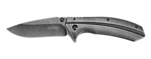 Steel folding knife with black finish