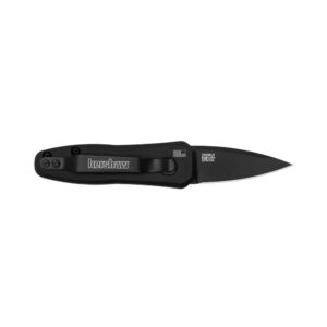 Black folding pocket knife with clip