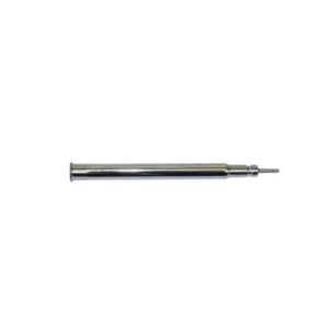 Precision screwdriver, silver handle on white background.