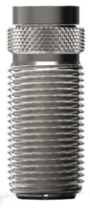 Silver cylindrical industrial connector with textured grip