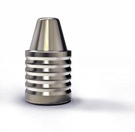 Silver bullet on white background