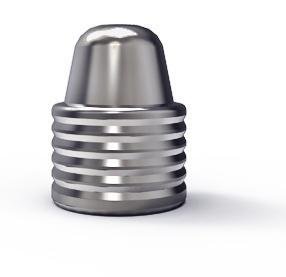 Metallic bullet with grooved sides