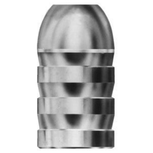 Steel bullet with grooved design.