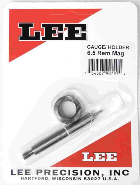 Lee Precision gauge holder, 6.5 Rem Mag packaging.
