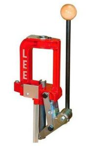 Red reloading press with lever handle