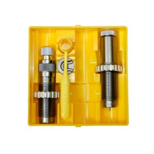Reloading die set in yellow storage case.