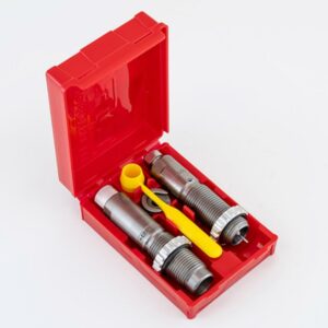 Red case with metal reloading dies and accessories.