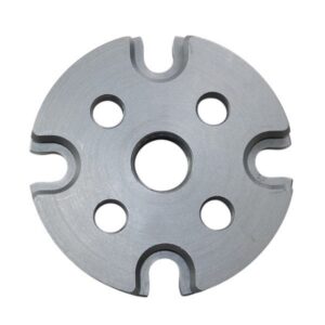 Metal circular disc with four holes.